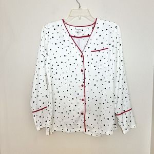Summersalt The Cloud 9 Silky Pajama Top‎ - Celestial Dot In White Sand Size XS